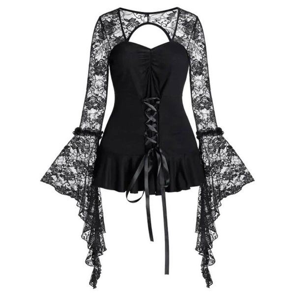 

women's blouses & shirts blouse womens gothic fall winter clothes casual long sleeve v neck tight haut female women #a9, White