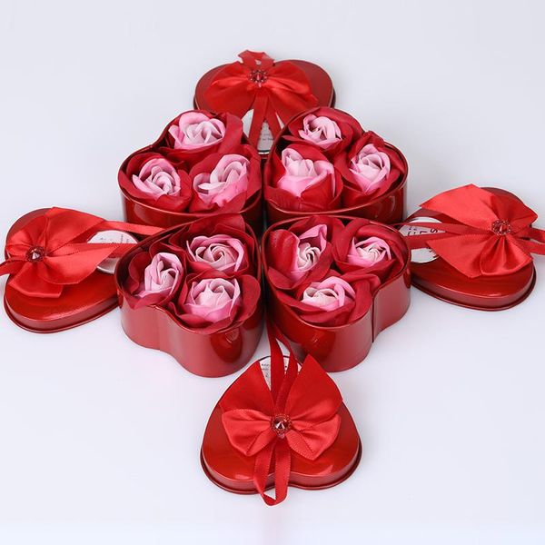 

3pcs soap rose flower romantic rose soap jewelry storage gifts box gift box valentine's/ mother's day gift