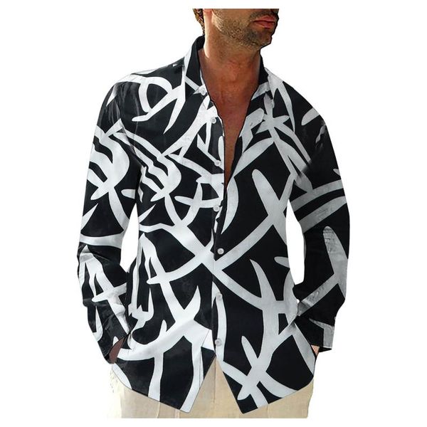 

men's casual shirts hawaii beach mens streetwear autumn long sleeve holiday chemise 2021 #t2g, White;black