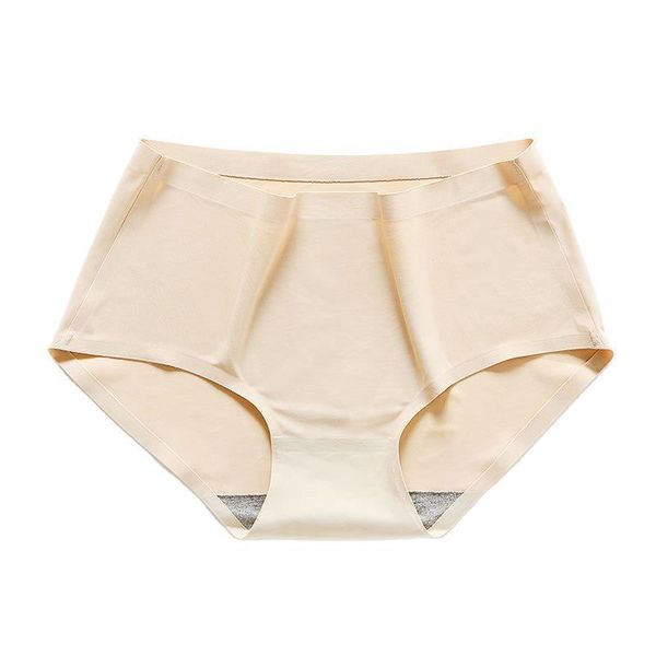 

women's panties traceless ladies ice silk cool breathable comfortable midwaist one-piece thin triangular bottom, Black;pink