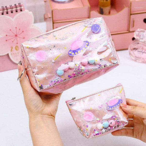 

cosmetic bags & cases japanese kawaii bag girls cartoon planet star laser makeup women waterproof toiletry pouch neceser mujer1