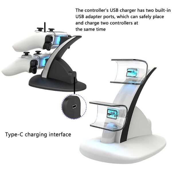 

game controllers & joysticks controller charger dock type-c charging stand replacement for ps5 play station holder