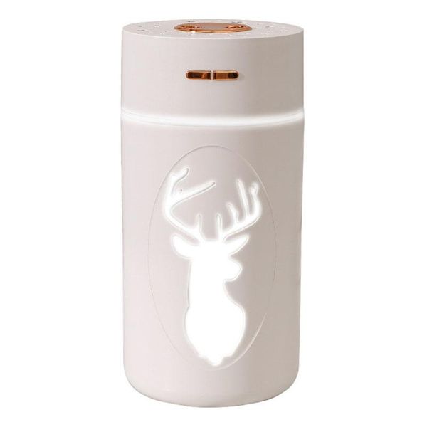 

humidifiers 600ml dual-nozzle humidifier romantic night light home car office use anti-drying and silent air humidifier, white