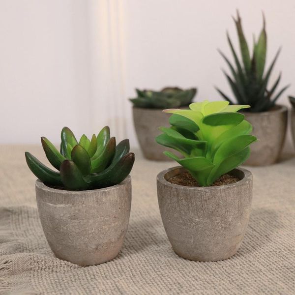 

decorative flowers & wreaths 5pcs retro artificial succulents simulation green plants creative fake potted bonsai decor for home