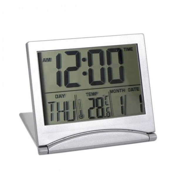

new digital lcd weather station folding desk temperature travel alarm clock