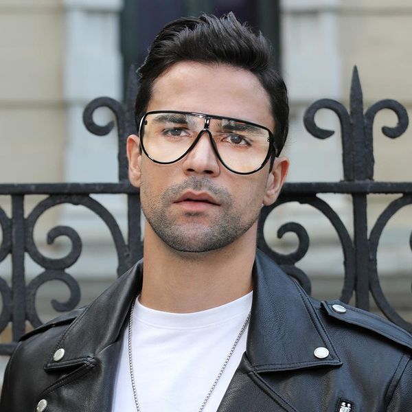 

sunglasses big flat women men 2021 uv400 black clear yellow red oversized oval shades vintage feminino, White;black