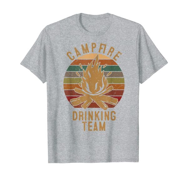 

campfire drinking team camping lovers gifts camper t-shirt, White;black