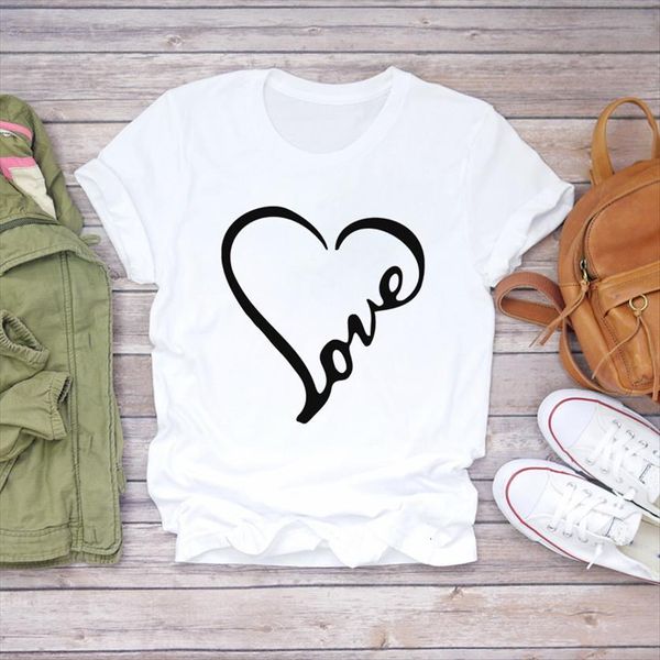 

love geometric lover cute womens printing summer autumn print lady graphic female tee, White