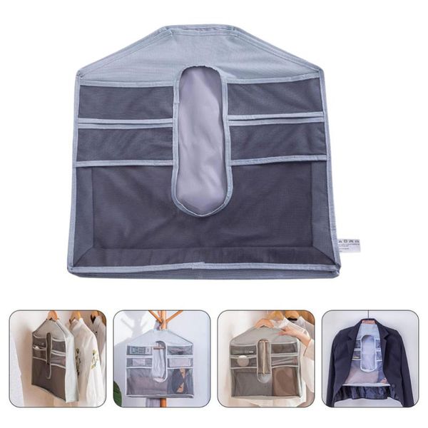 

storage bags 1pc household bag hanging underwear wardrobe pouch (gray)