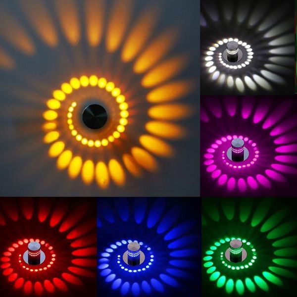 

rgb spiral hole led wall light effect with remote controller creative colorful wall lamp for party home bar lobby ktv decoration