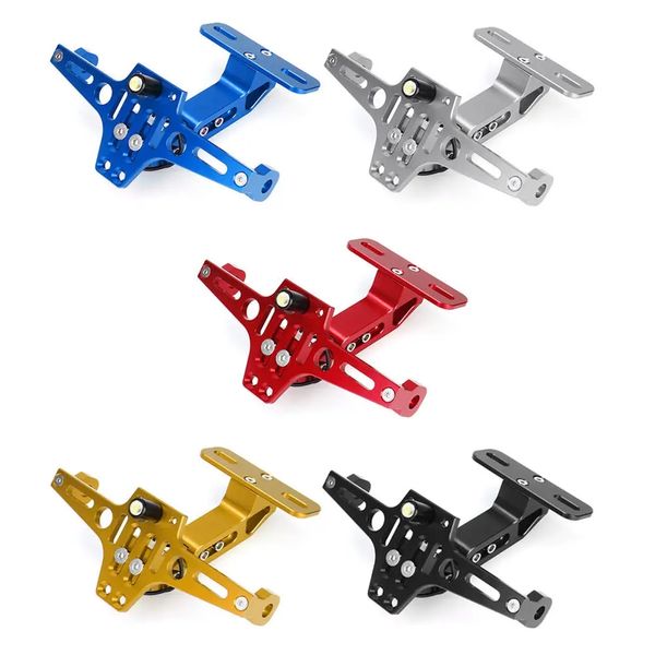 

motorcycle adjustable modified license plate holder plate bracket with led lights
