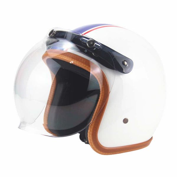

Modern Classic 3/4 Cycling Bicycle Helmet for Scooter Motorcycle Riding with Face Dual Lens Removal Liner TK12, Multi