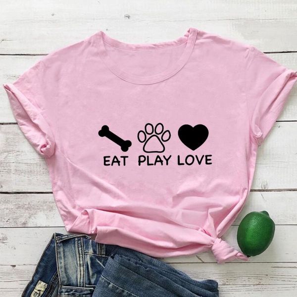 

women's t-shirt eat play love woman tshirt interesting pattern print t shirt women harajuku casual short sleeve cotton tee, White