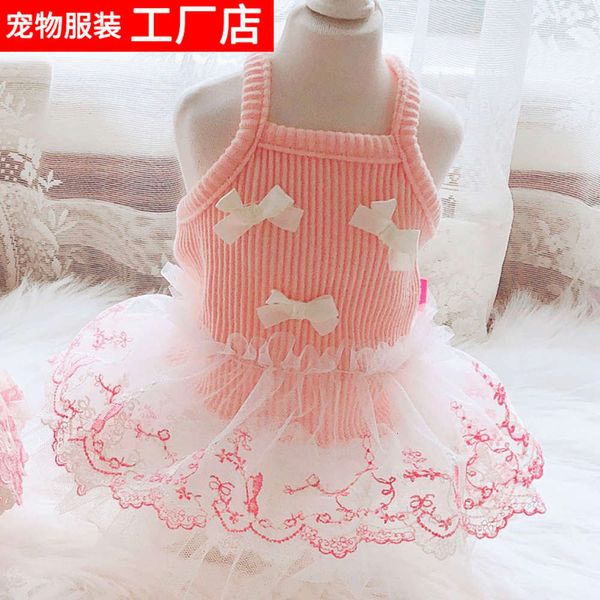 

dog cloth summer thin teddy bear mini cat wedding drs puffy skirt