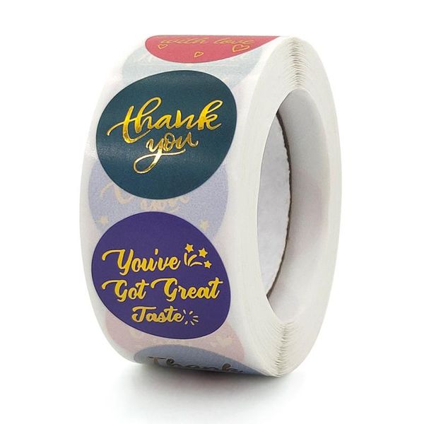 

other arts and crafts bronzing thank you stickers roll colorful 500-count round for wedding birthday party favor holiday celebration tn88