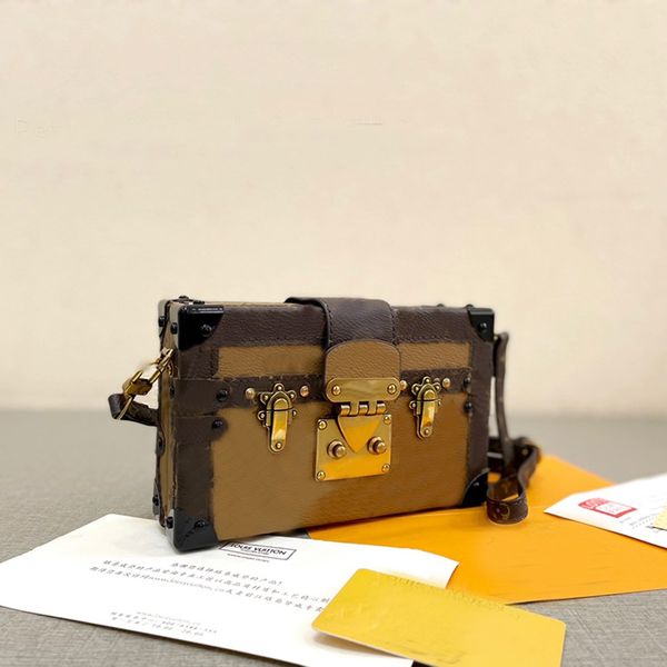 

petit malle bags classic mini trunk leather women's handbag purse old flower stiletto bag small horse bag magnetic buckle box