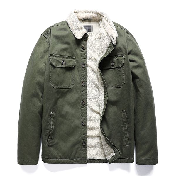

cotton jacket men casual winter outerwear thick warm solid mens coat collar button male overcoat, Black;brown