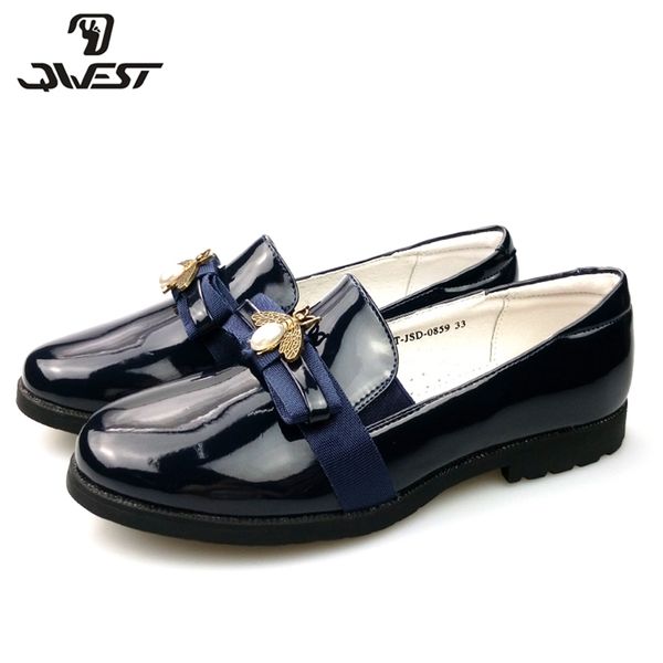 Sapatos de escola flamingo tamanho 33-38 para meninas com palmilha de couro para crianças frete grátis 82T-JSD-0858/0859 210306