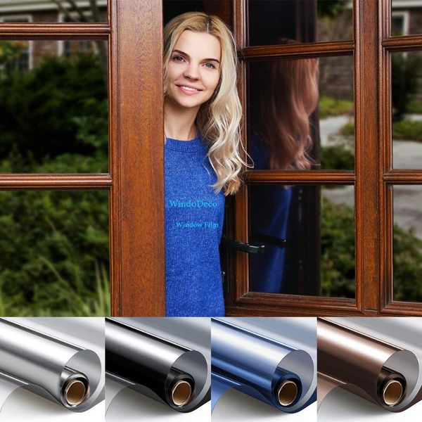 

window stickers extra wide film mirror reflective glass sticker dÃ©cor blocking light self-adhesive tint anti-uv glare control