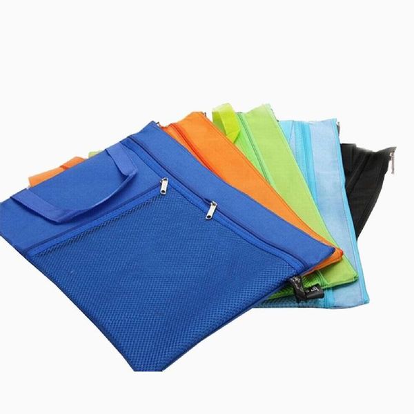 

business card files candy colors 50 pcs a4 canvas file folder bag,zip for documents office home school filing products