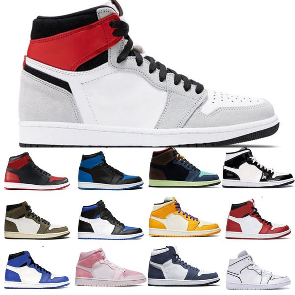 

al high og women men jumpman 1s basketball shoes mid milan black gold bloodine tie-dye mens trainers sports sneakers with boxalmj