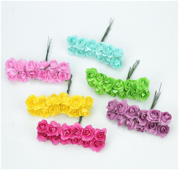 

36pcs/144pcs fake paper flowers artificial plants decorative flowers for scrapbooking diy christmas wreath gifts box ho qylrov
