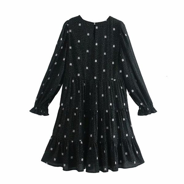

new 2021 women fashion floral print feminine vintage long sleeve casual loose gc8a, White