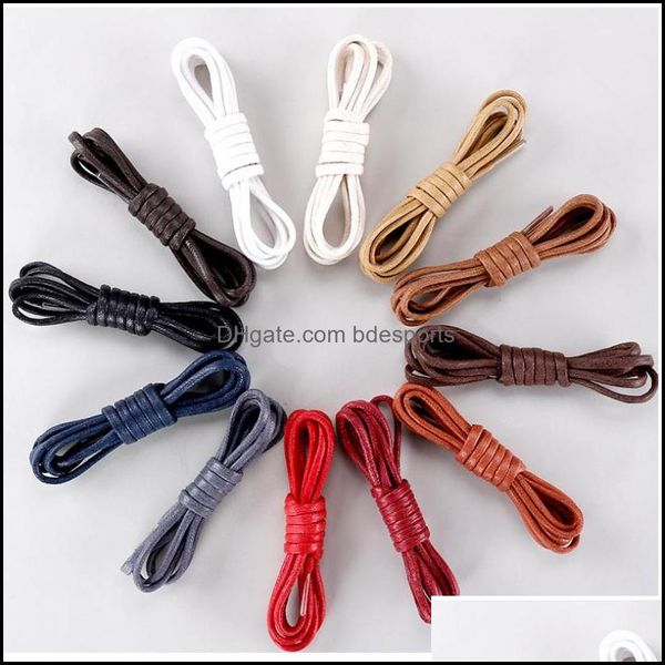 

shoe parts & accessories shoes round wax shoelaces dress leather lace sneaker boots laces strings shoelace 12 colors drop delivery 20, White;pink