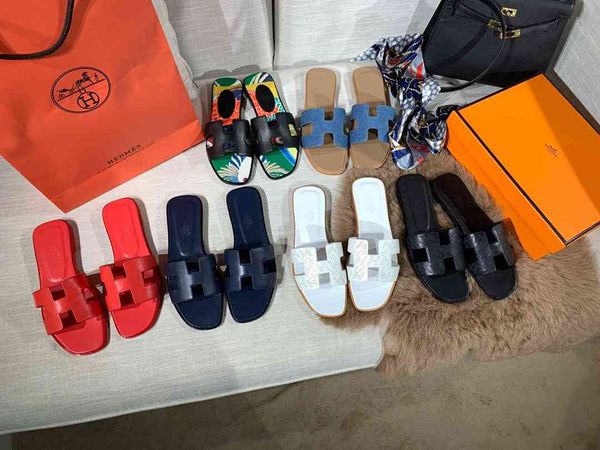 

slipper 2021 new h family spring summer new color one line slipper flat bottom youthzly, Black