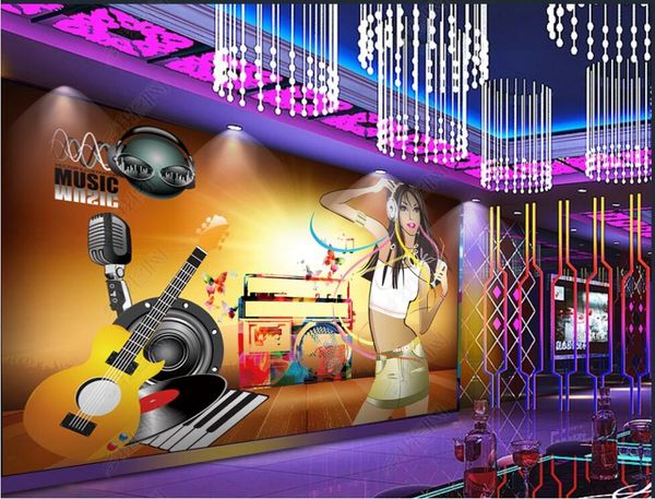 

3d wallpaper custom photo mural KTV colorful music recorder bar nightclub living room home decor 3d wall murals wallpaper for walls 3 d