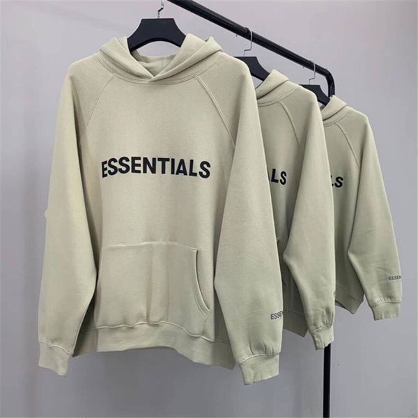 

1:1 better quality reflective hoody harajuku haze loose essentials male hoodie m1qk, Black