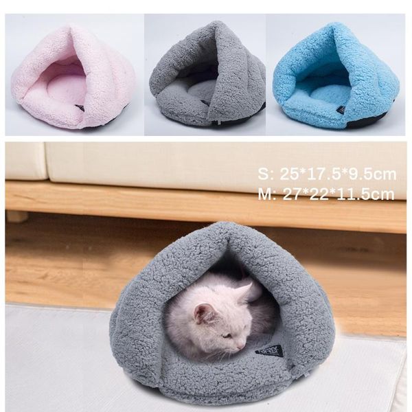 

cat beds & furniture pet fleece sleeping bag bed for puppy small dogs pets mat kennel house soft warm products
