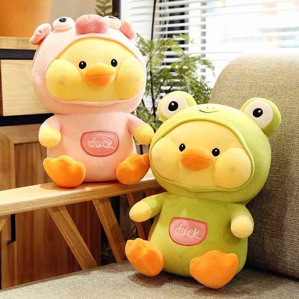 

creative hyaluronic acid plush toy pillow down cotton transformed into duckling scissors machine doll