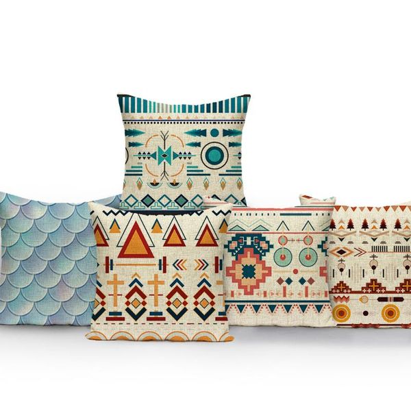 

cushion/decorative pillow bohemian style pillowcase living room geometric decorative cushion covers beige and yellow hug pillowscase square
