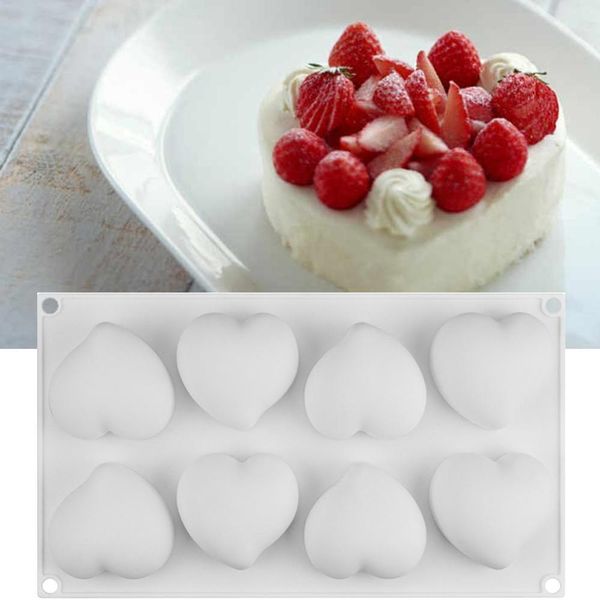 Nuovi stampi in silicone a forma di cuore per Mousse Cake Bakeware Dessert al cioccolato Matrimonio Stampi 3D San Valentino Natale 210225