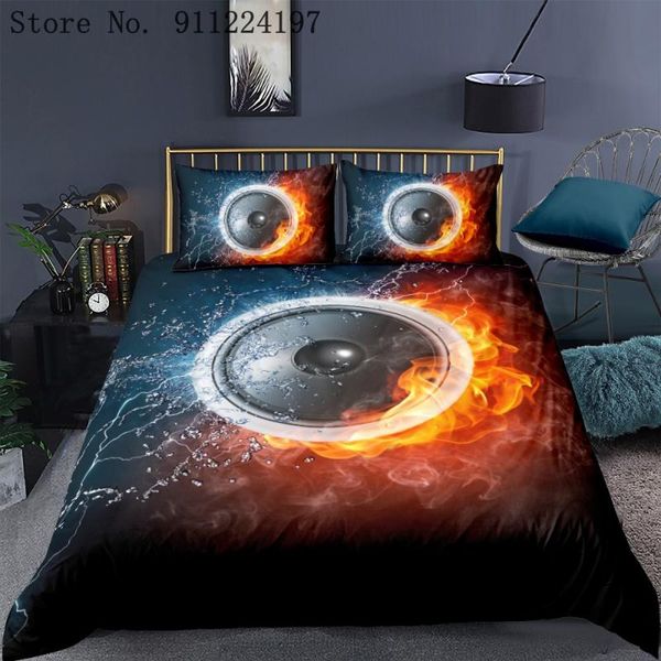 

bedding sets 2/3pcs black bowl set duvet cover twin/full /king water and fire comforter bed linens microfiber