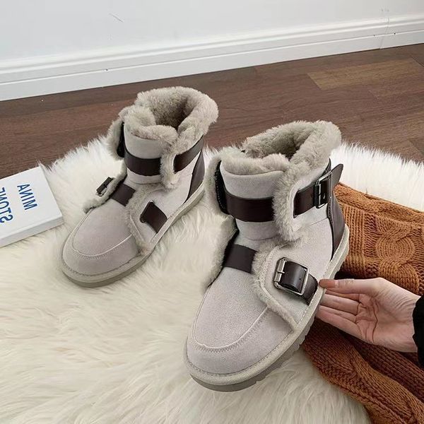 

designer boots ankleboots snowboots winter faux fur flat heel plush rubber chirstmas halloween easter day chains buckle bordered designers s, Black