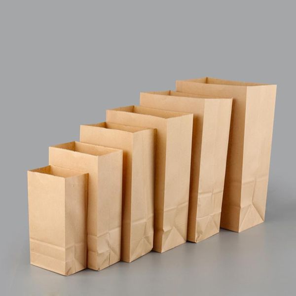 

gift wrap 50pcs kraft paper bakery bags candy treat sacks breakfast bag baked bread bag(32 x 18 11cm)