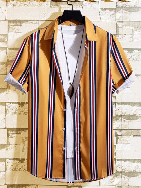 

men block striped shirt without tee x4bt#, White;black