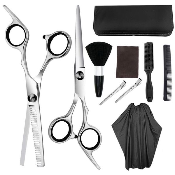 

7/9 pcs professional dressing kit cutting scissors tail comb cape hair cutter comb
