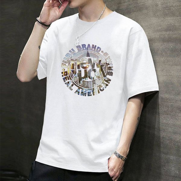 

short sve t-shirt half t-body men's summer work wear special cloth, White;black