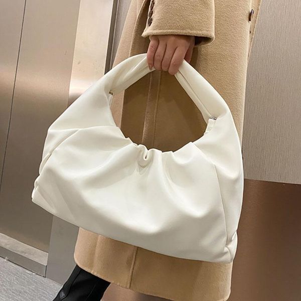 

evening bags pu leather women's handbags one shoulder underarm cloud for women 2021 luxury solid color casual clutch bag