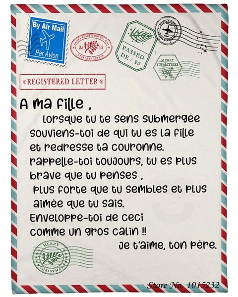 

blankets letter a ma fille french version premium fleece sherpa blanket home bedroom decor custom flannel for kids quilts