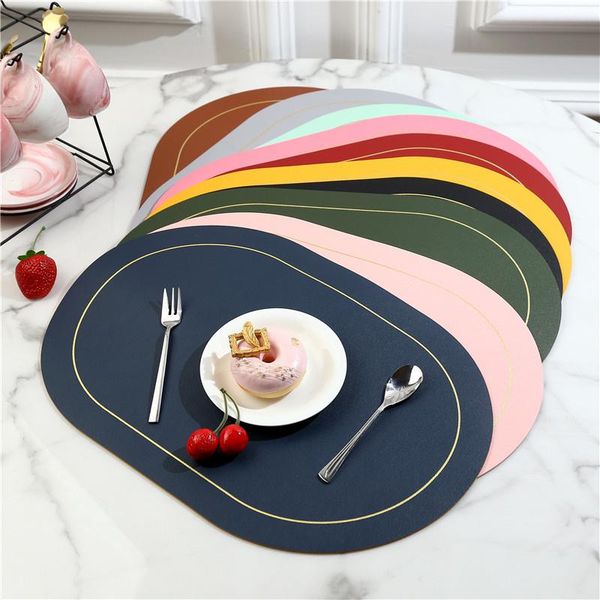 

mats & pads leather placemats washable table mat tablemats stain-resistant dining disc cup bowl pad non-slip decoration