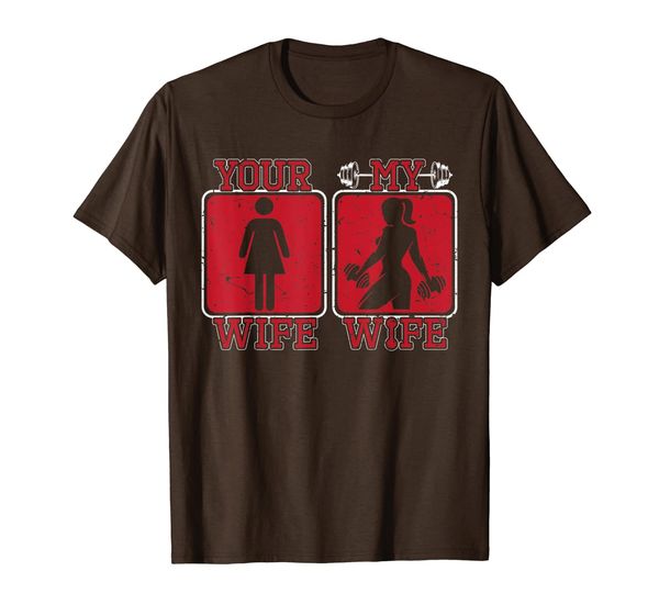 

your wife my wife weight lifting t-shirt, White;black