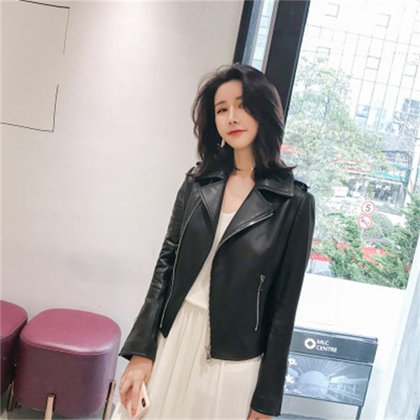 

2021 royal sheep leather jacket genuine female spring r2 o9j2, Black;brown