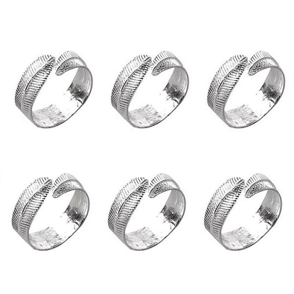 

napkin rings 6pcs alloy leaf modern meal buckle cloth ring el model room restaurant creative tableware