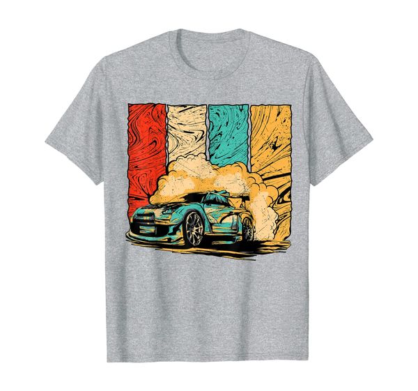 

vintage drift car design retro drifting racecar motive t-shirt, White;black