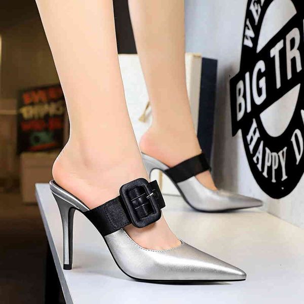 

high pointed toe heels stiletto slingback shoes woman zapatos de mujer ladies party wedding sapato feminino tacones, Black