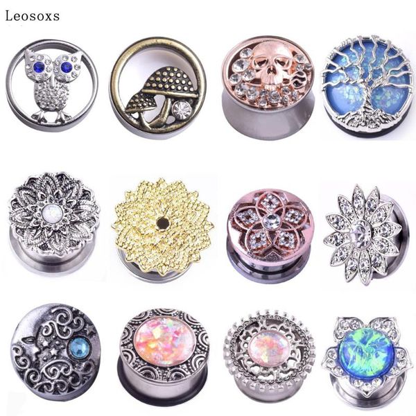 

other leosoxs 1 piece fashion ear plugs 5mm-25mm stainless steel pinna human expansion jewelry body piercing, Slivery;golden